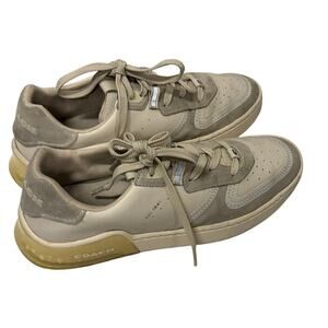 Coach CitySole Court Sneakers Womens 10B Chalk Ivory Leather Suede G5045